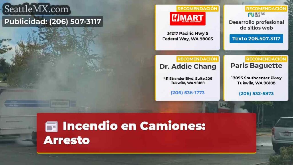 Incendio en Camiones: Arresto