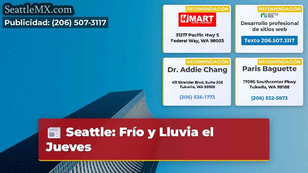 Seattle: Frío y Lluvia el Jueves
