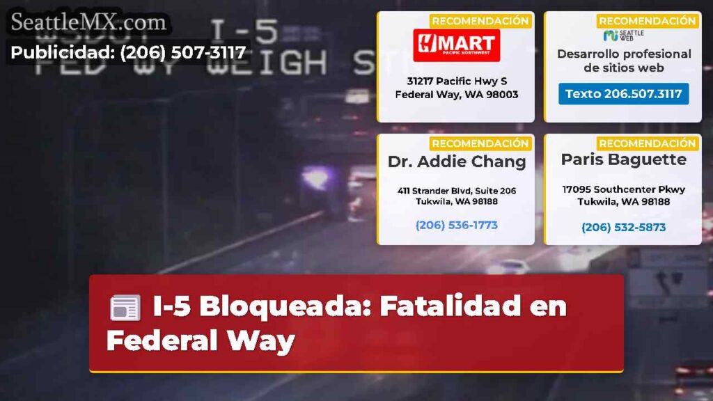 I-5 Bloqueada: Fatalidad en Federal Way
