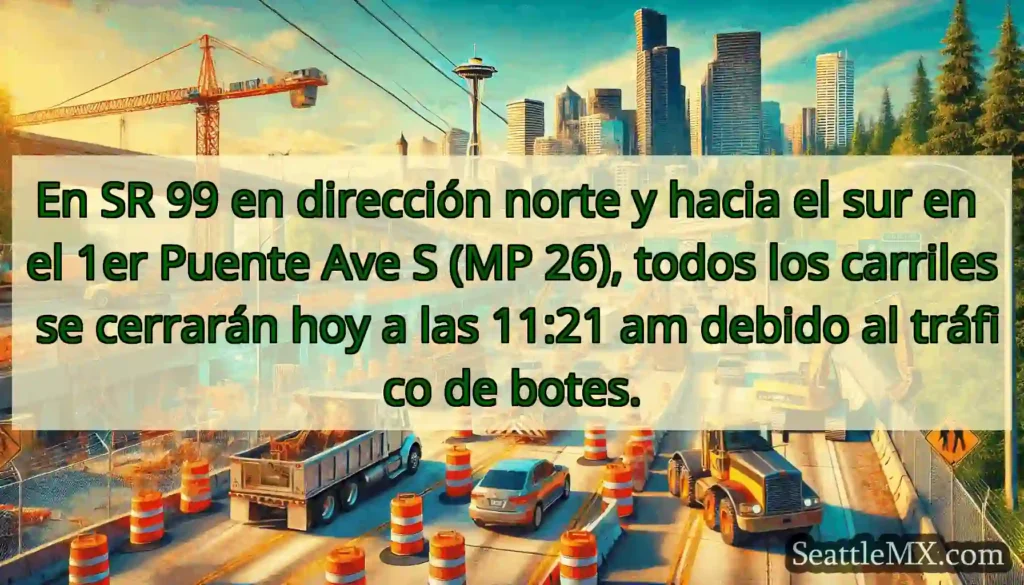 En SR 99 en dirección norte y hacia el sur en el