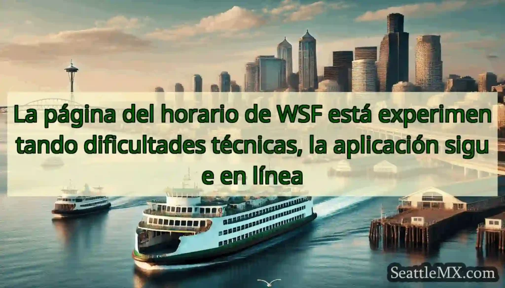 La página del horario de WSF está experimentando