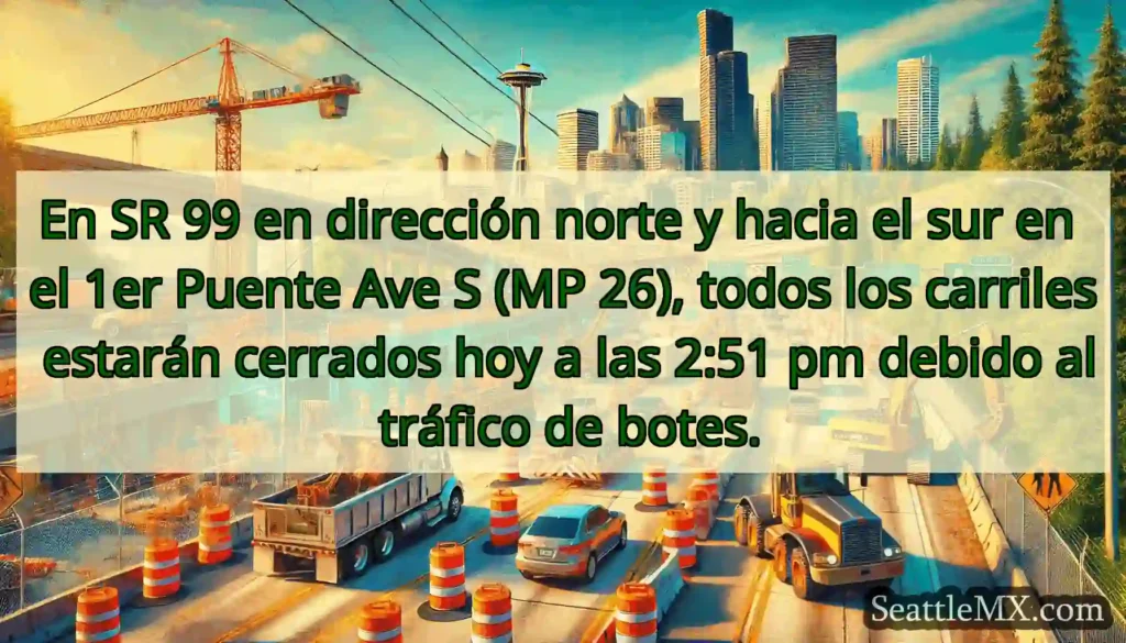 En SR 99 en dirección norte y hacia el sur en el