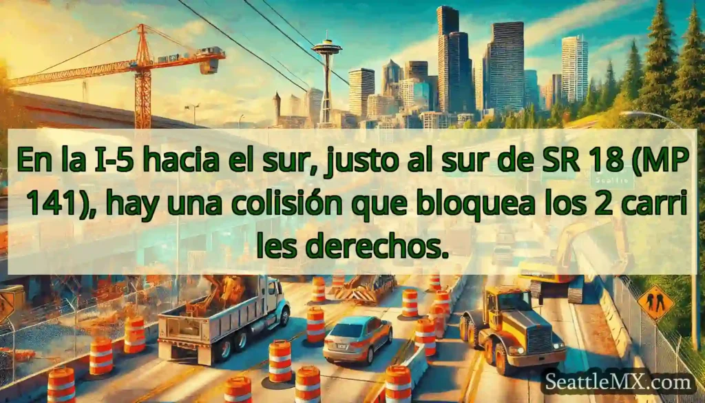 En la I-5 hacia el sur, justo al sur de SR 18 (MP
