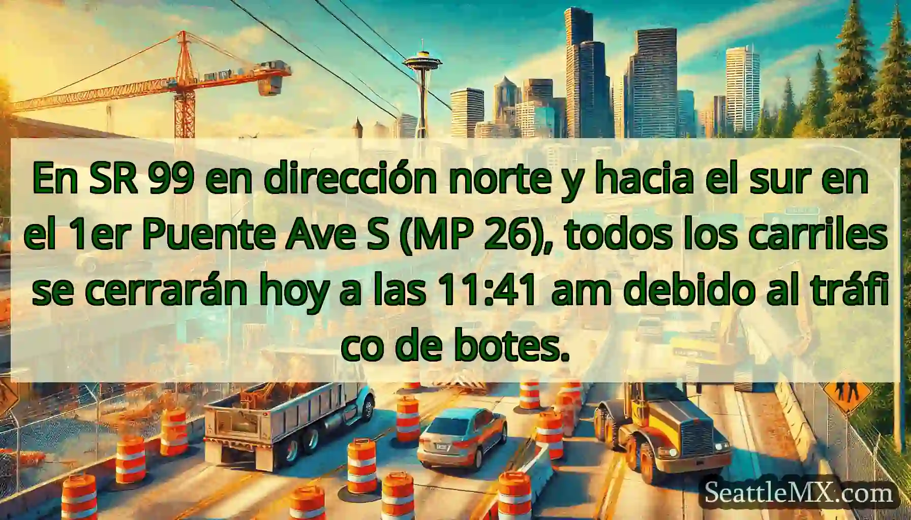 En SR 99 en dirección norte y hacia el sur en el