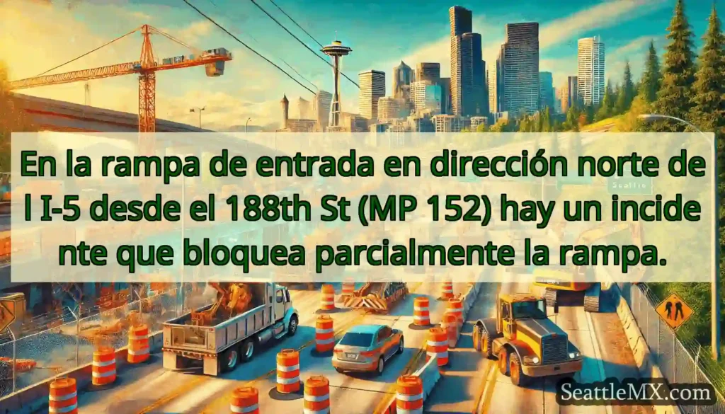 En la rampa de entrada en dirección norte del I-5
