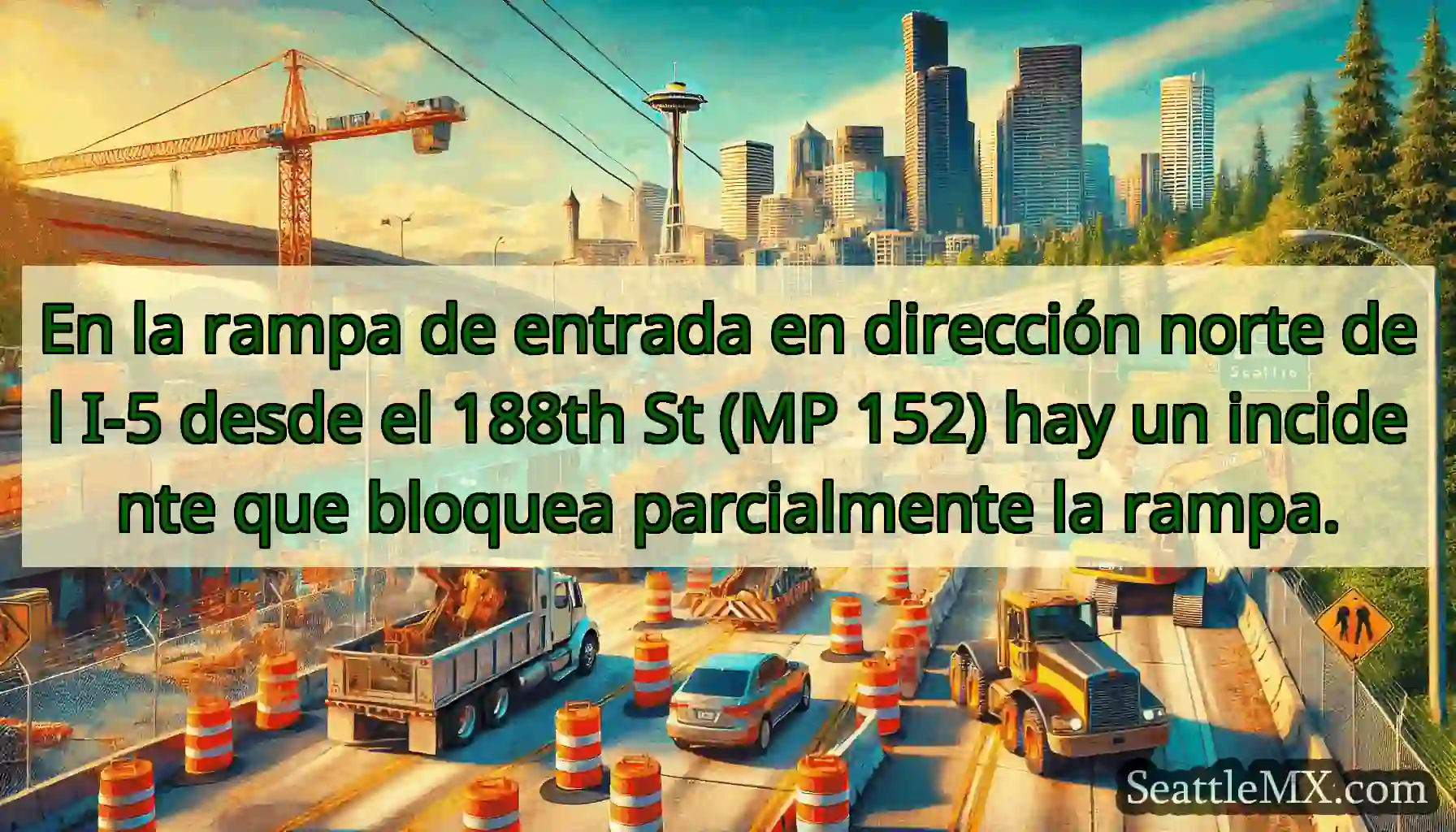 En la rampa de entrada en dirección norte del I-5