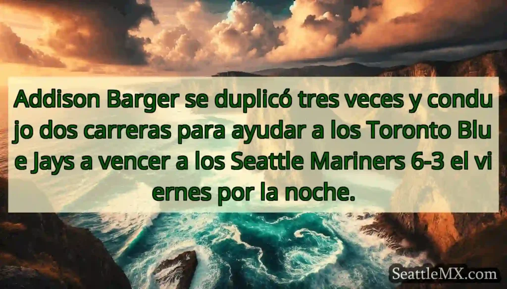 Addison Barger se duplicó tres veces y condujo