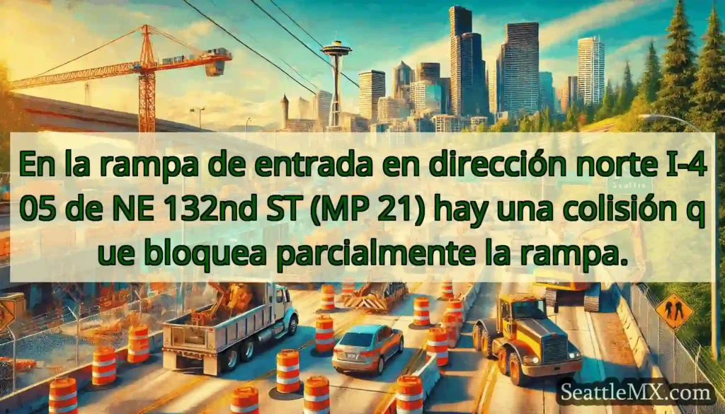 En la rampa de entrada en dirección norte I-405