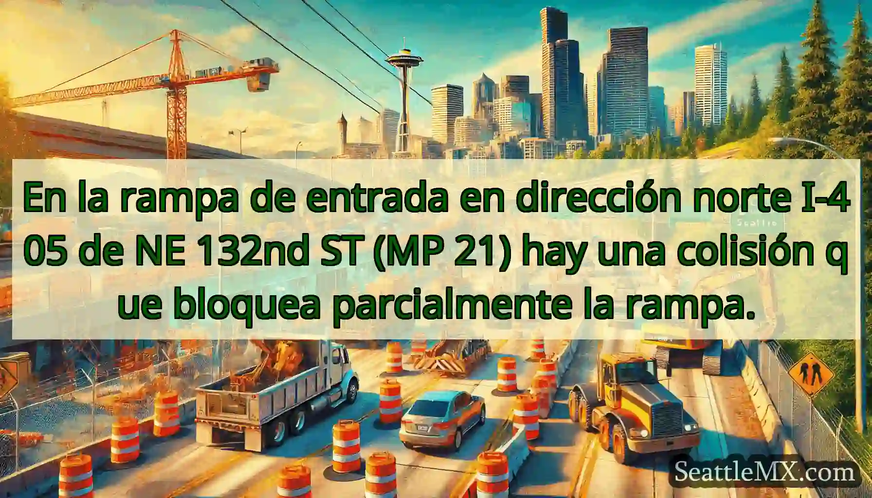 En la rampa de entrada en dirección norte I-405