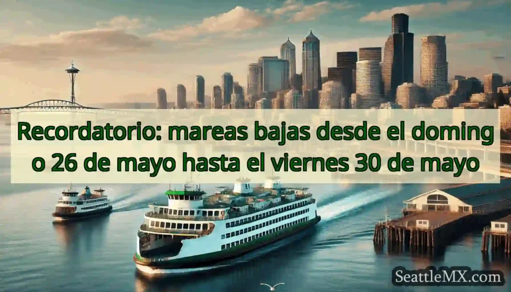 Recordatorio: mareas bajas desde el domingo 26 de