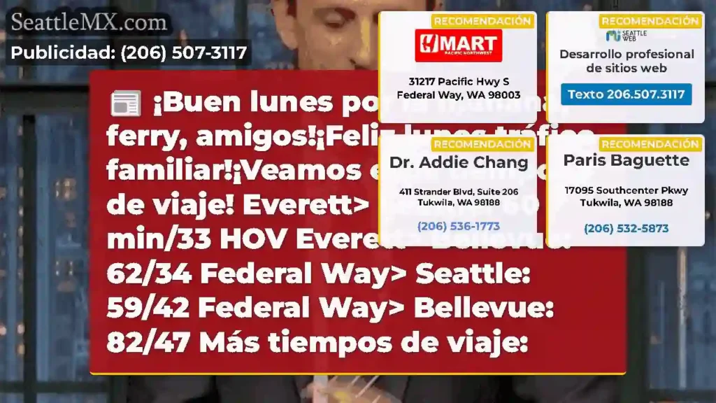 ¡Buen lunes por la mañana, ferry, amigos!¡Feliz