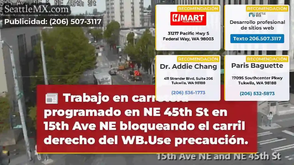 Trabajo en carretera programado en NE 45th St en