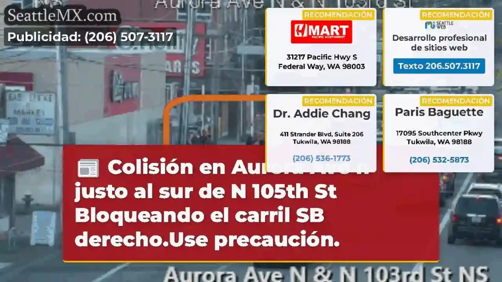 Colisión en Aurora Ave n justo al sur de N 105th