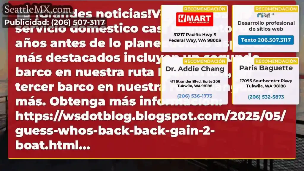 ¡Grandes noticias!Volveremos al servicio