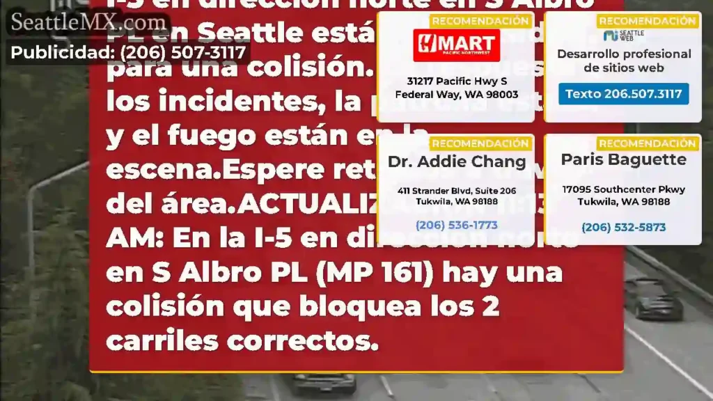 Los 2 carriles derechos en la I-5 en dirección