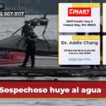 Sospechoso huye al agua