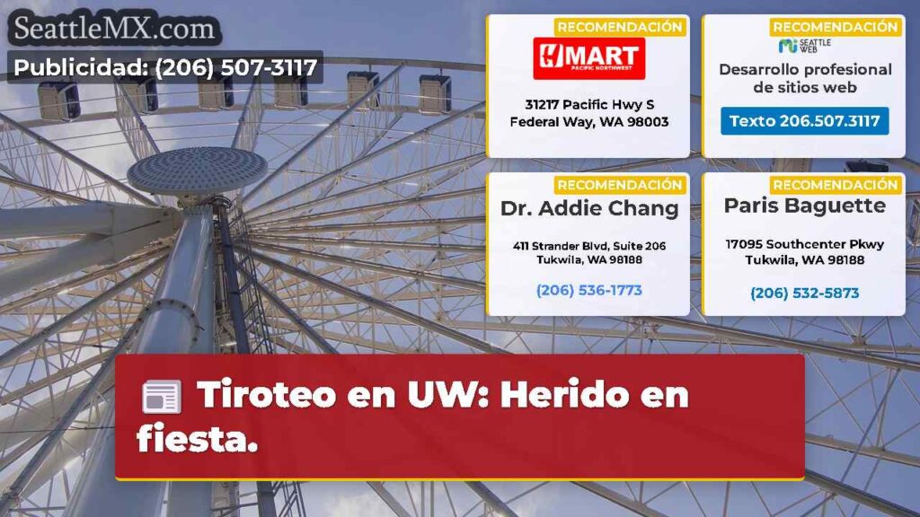 Tiroteo en UW: Herido en fiesta.