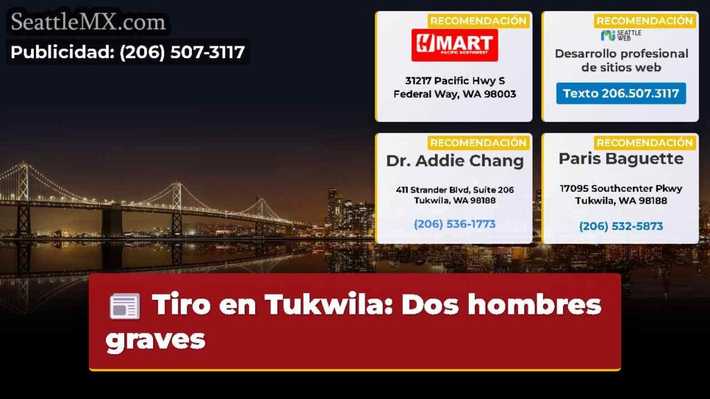 Tiro en Tukwila: Dos hombres graves