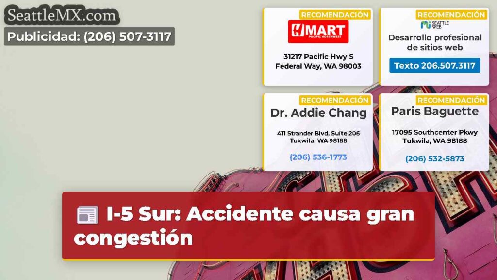 I-5 Sur: Accidente causa gran congestión
