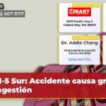 I-5 Sur Accidente causa gran congestión
