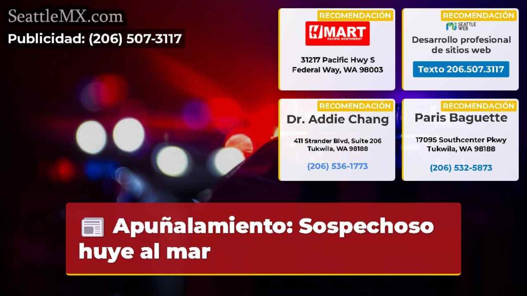 Apuñalamiento: Sospechoso huye al mar