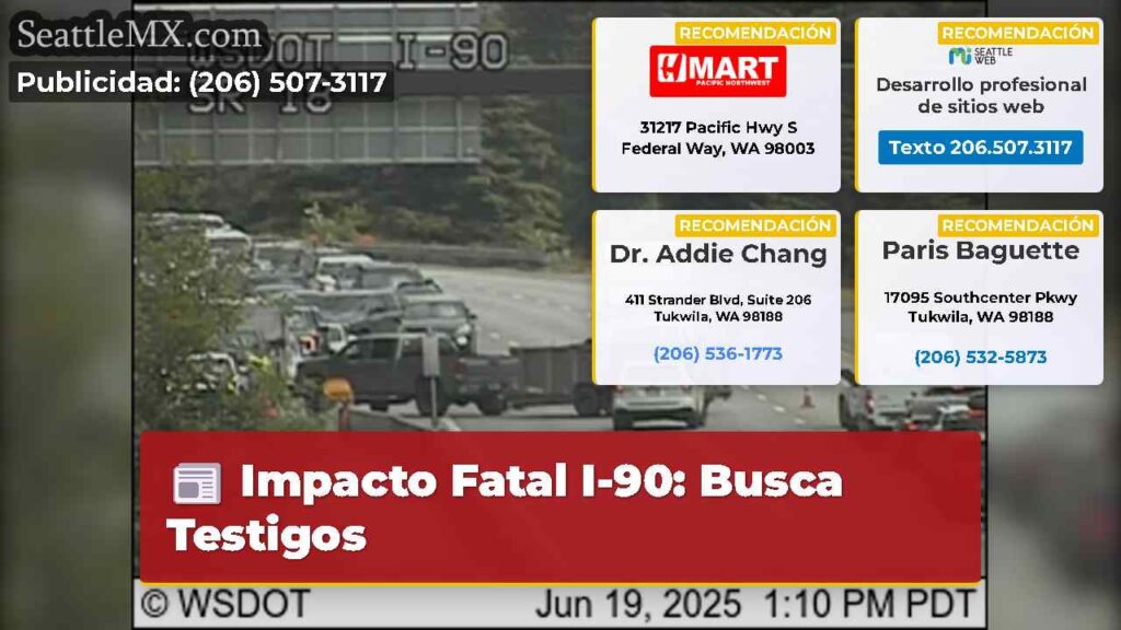 Impacto Fatal I-90: Busca Testigos