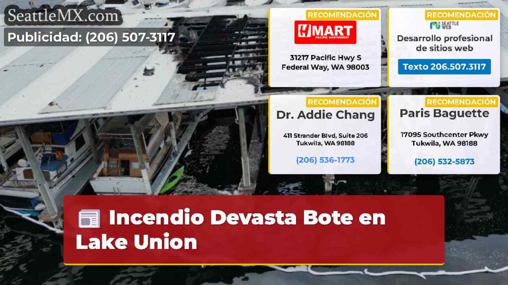 Incendio Devasta Bote en Lake Union
