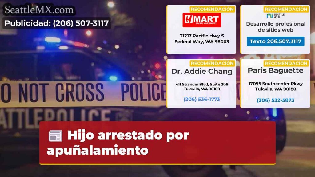Hijo arrestado por apuñalamiento
