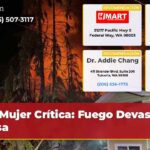 Mujer Crítica Fuego Devasta Casa