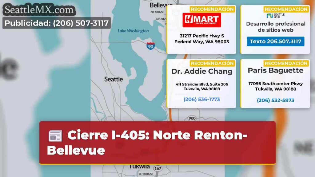 Cierre I-405: Norte Renton-Bellevue