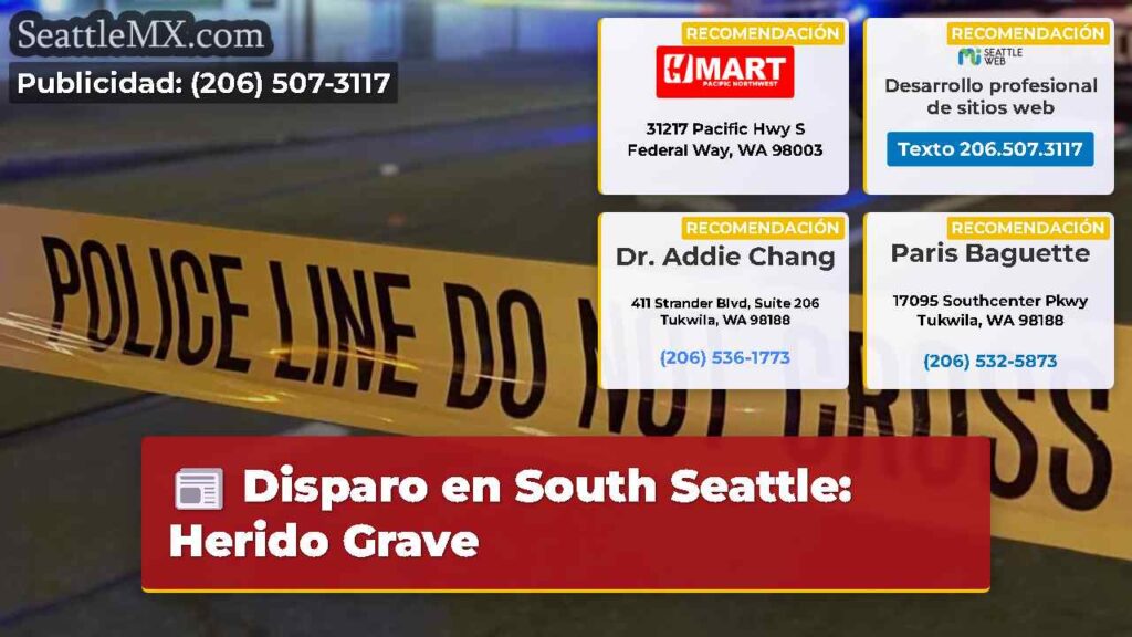 Disparo en South Seattle: Herido Grave