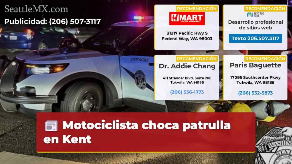 Motociclista choca patrulla en Kent