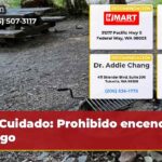 Cuidado Prohibido encender fuego