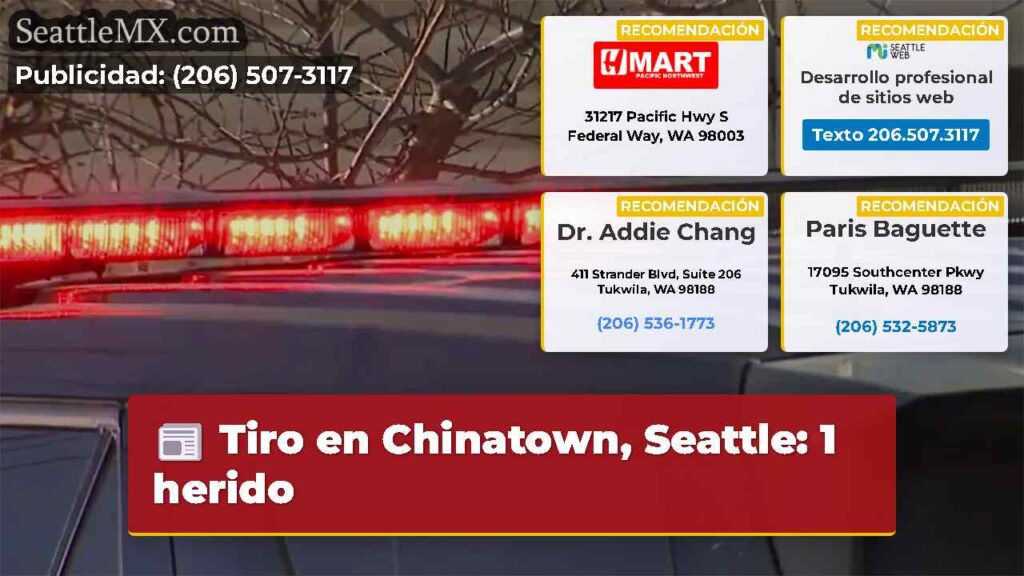 Tiro en Chinatown, Seattle: 1 herido