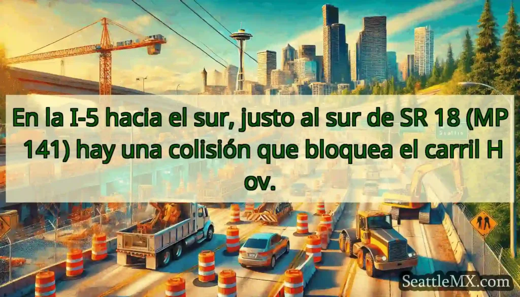 En la I-5 hacia el sur, justo al sur de SR 18 (MP