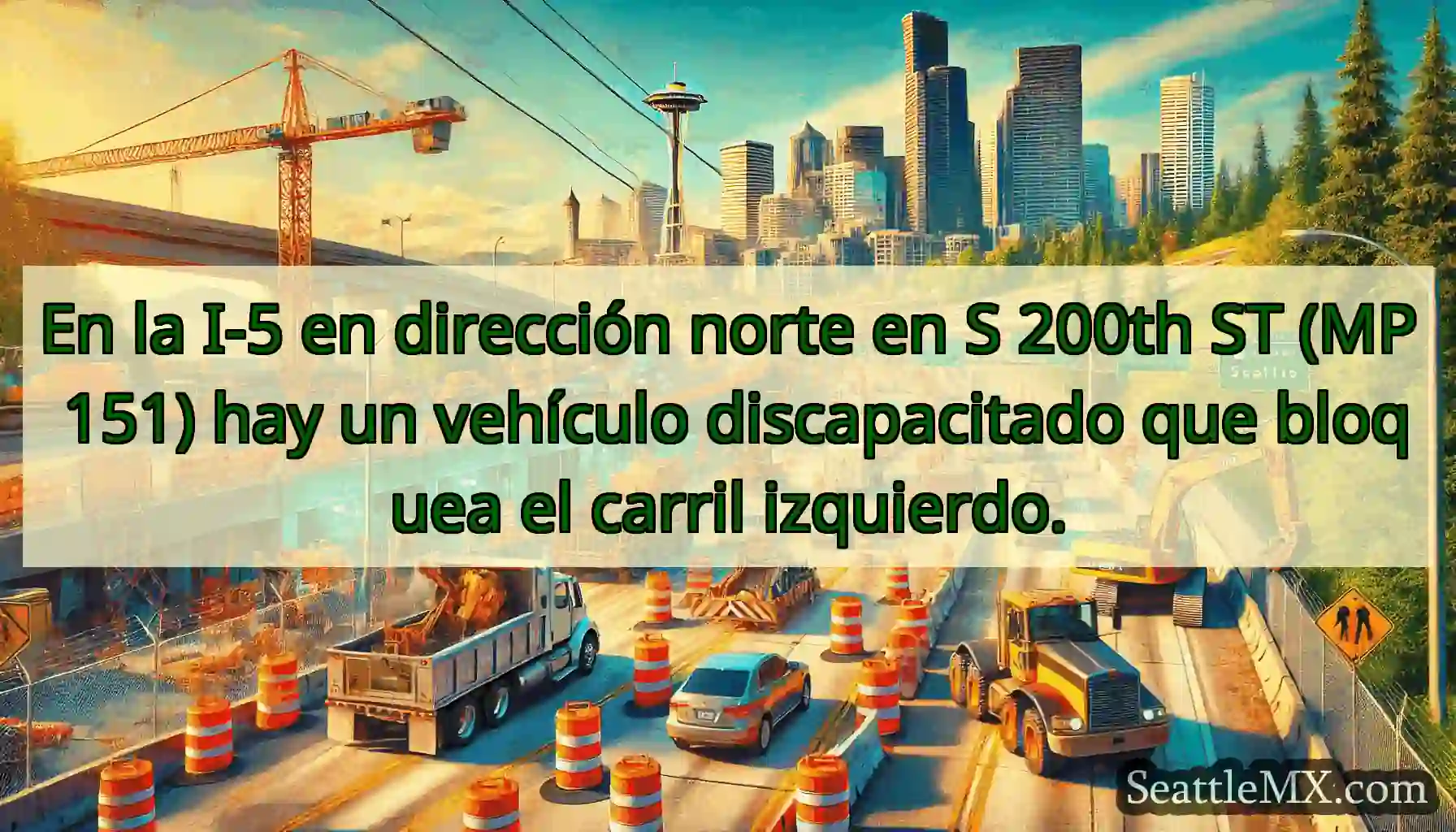 En la I-5 en dirección norte en S 200th ST (MP