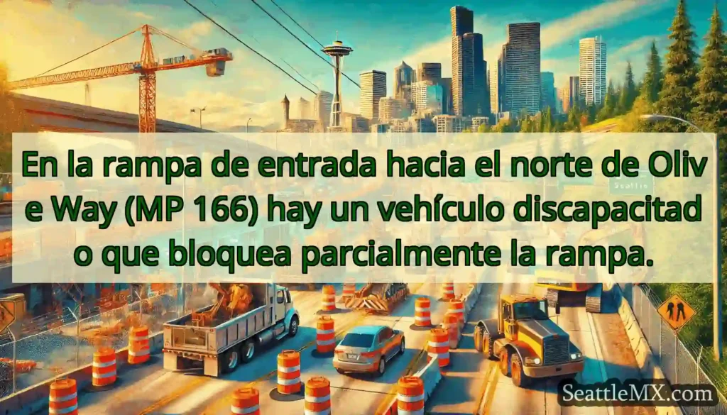 En la rampa de entrada hacia el norte de Olive