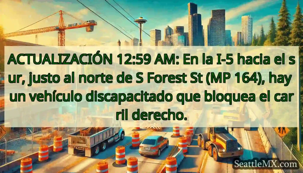 ACTUALIZACIÓN 12:59 AM: En la I-5 hacia el sur,