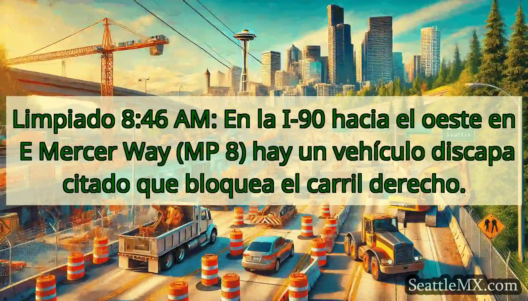 Limpiado 8:46 AM: En la I-90 hacia el oeste en E