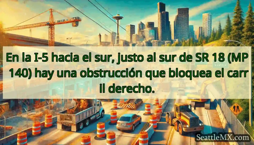 En la I-5 hacia el sur, justo al sur de SR 18 (MP