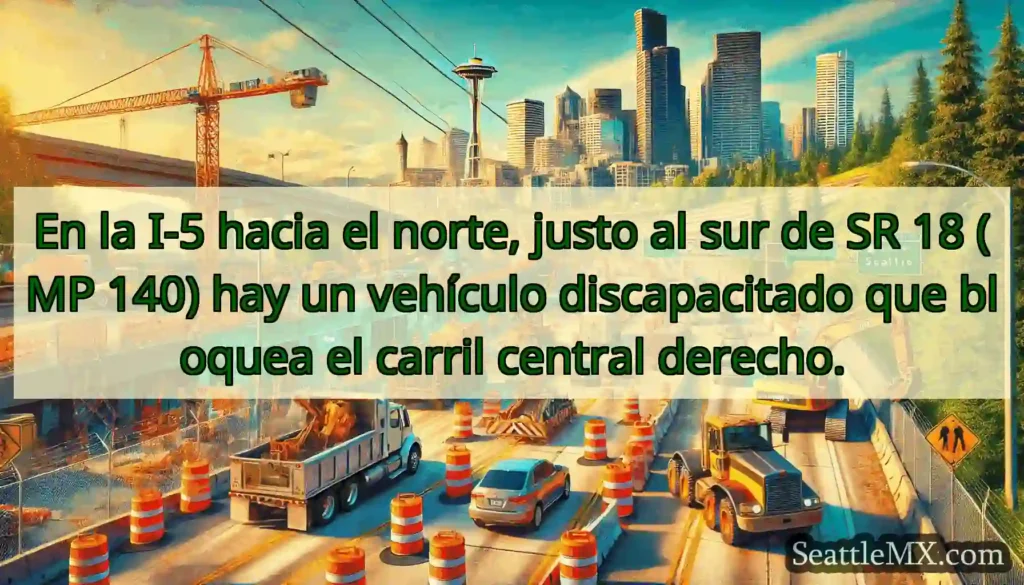 En la I-5 hacia el norte, justo al sur de SR 18