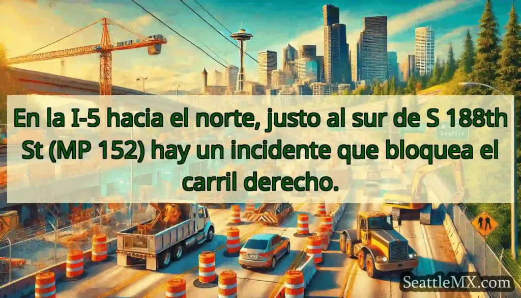 En la I-5 hacia el norte, justo al sur de S 188th
