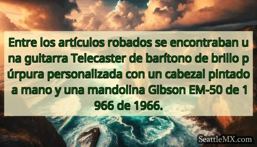 Entre los artículos robados se encontraban una
