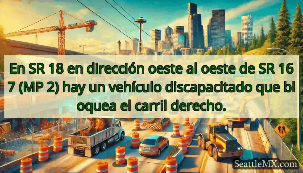 En SR 18 en dirección oeste al oeste de SR 167