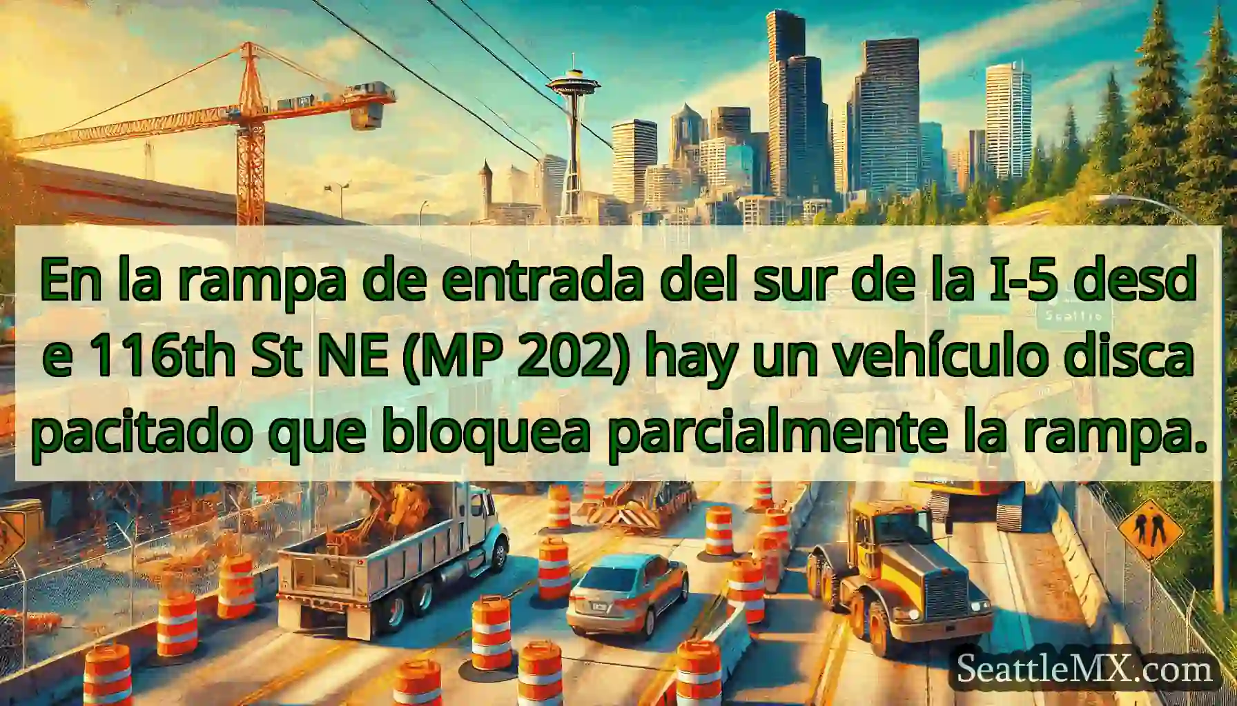 En la rampa de entrada del sur de la I-5 desde