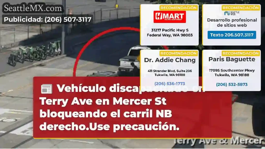 Vehículo discapacitado en Terry Ave en Mercer St