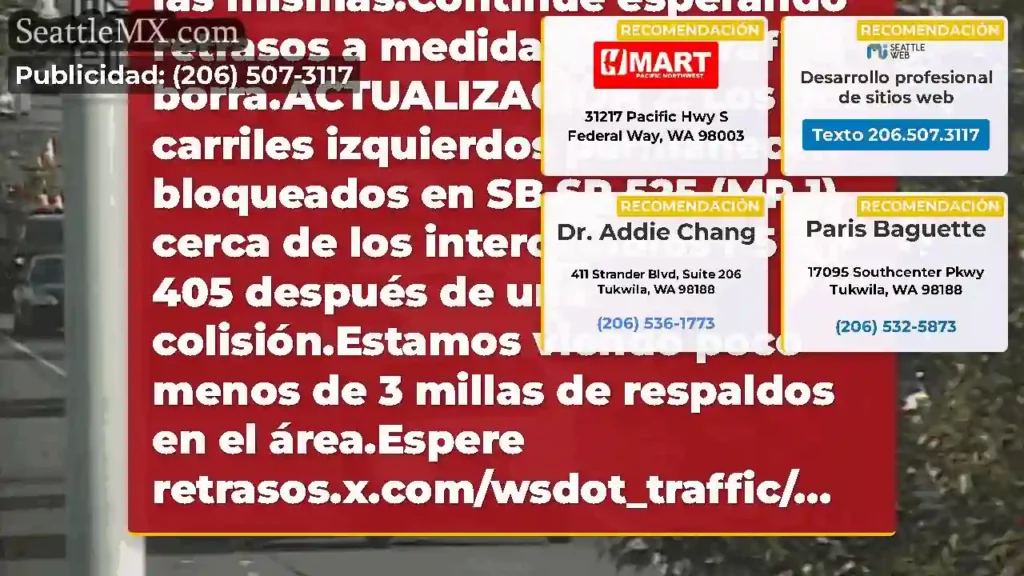 Limpiado: la colisión en SB SR 525 cerca de los