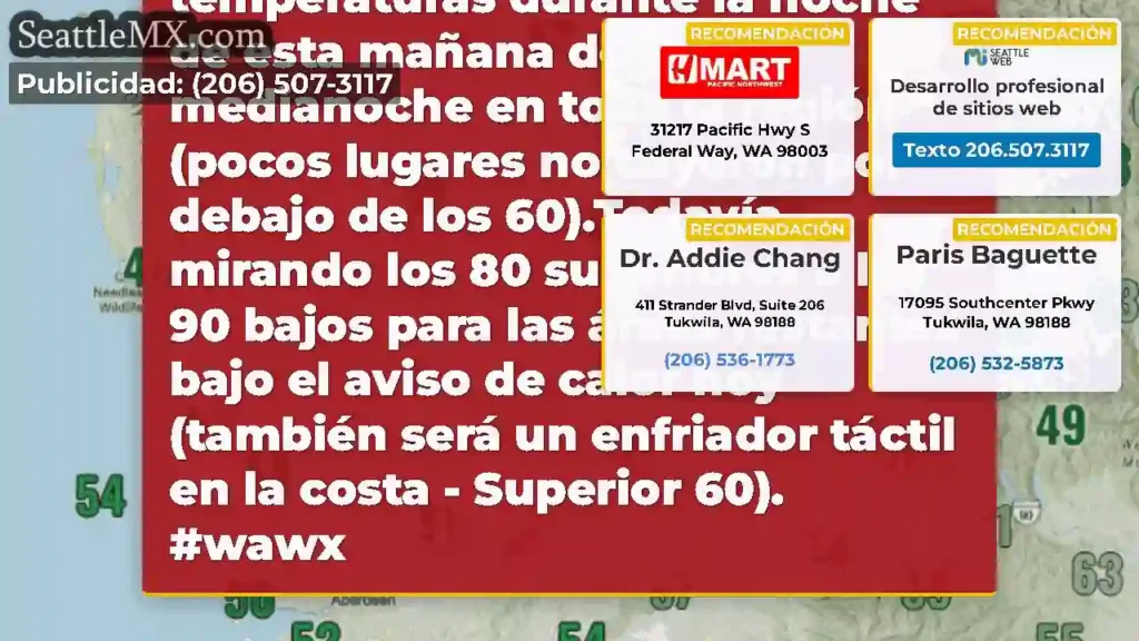 Aquí están las bajas temperaturas durante la