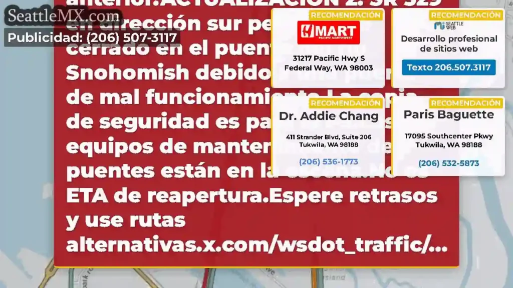Limpiado: todos los carriles de SR 529 en