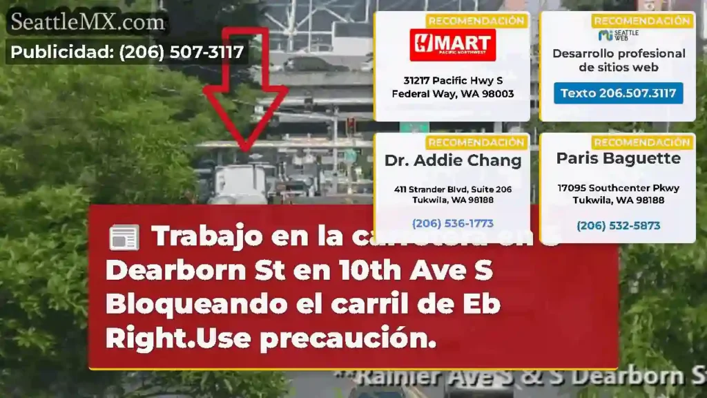 Trabajo en la carretera en S Dearborn St en 10th